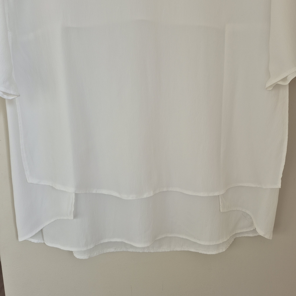 Sportalm White V-neck Multilayer Tunic Blouse NEW - Picture 6 of 11